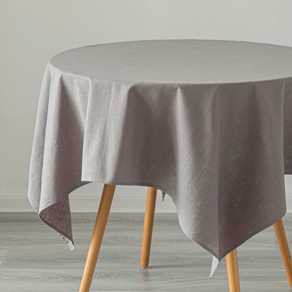 Deerlux 100% Pure Linen Washable Tablecloth Solid Color, 52 x 70 Rectangle Gray QI003989.5270.GY